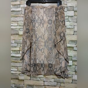 Jaclyn Smith Large Snakeskin Print Flowy Midi‎ Skirt